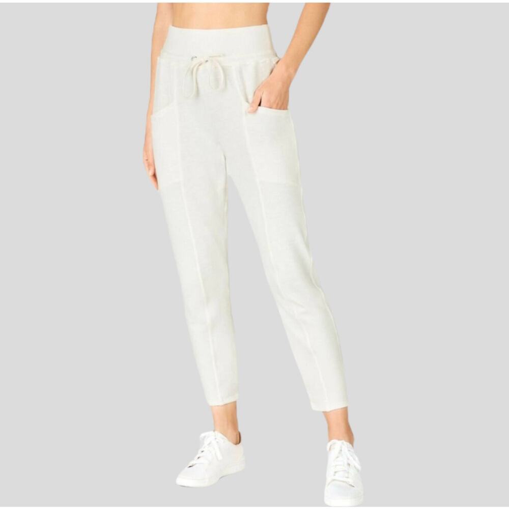 FABLETICS Bekah Jogger Sweats Tundra White French Terri Pants Pockets Medium NWT